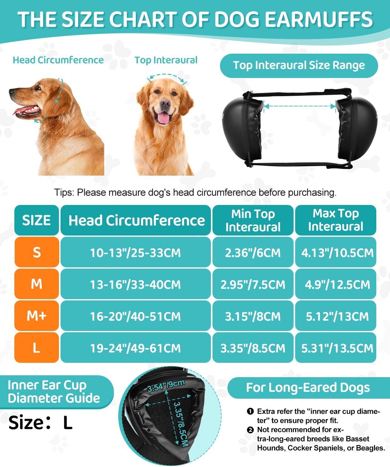 ZOHAN DG02 Upgraded Dog Ear Muffs Noise Protection - Dog Headphones Noise Cancelling with No Plastic for Fireworks, Thunder