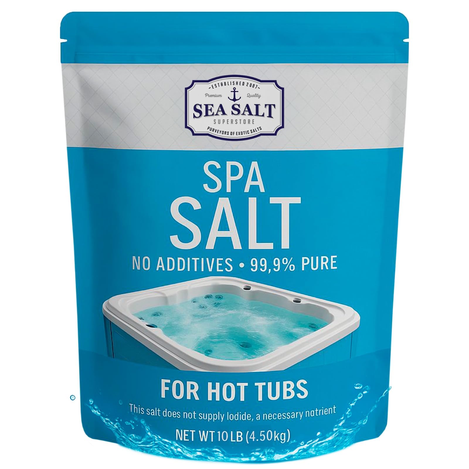 Hot Tub Spa Pool Salt for Salt Systems and Chlorine Generators Including Ace Freshwater, Hotspring, Jacuzzi, Caldera, Chloromatic - 10 Lbs/500 Gallons