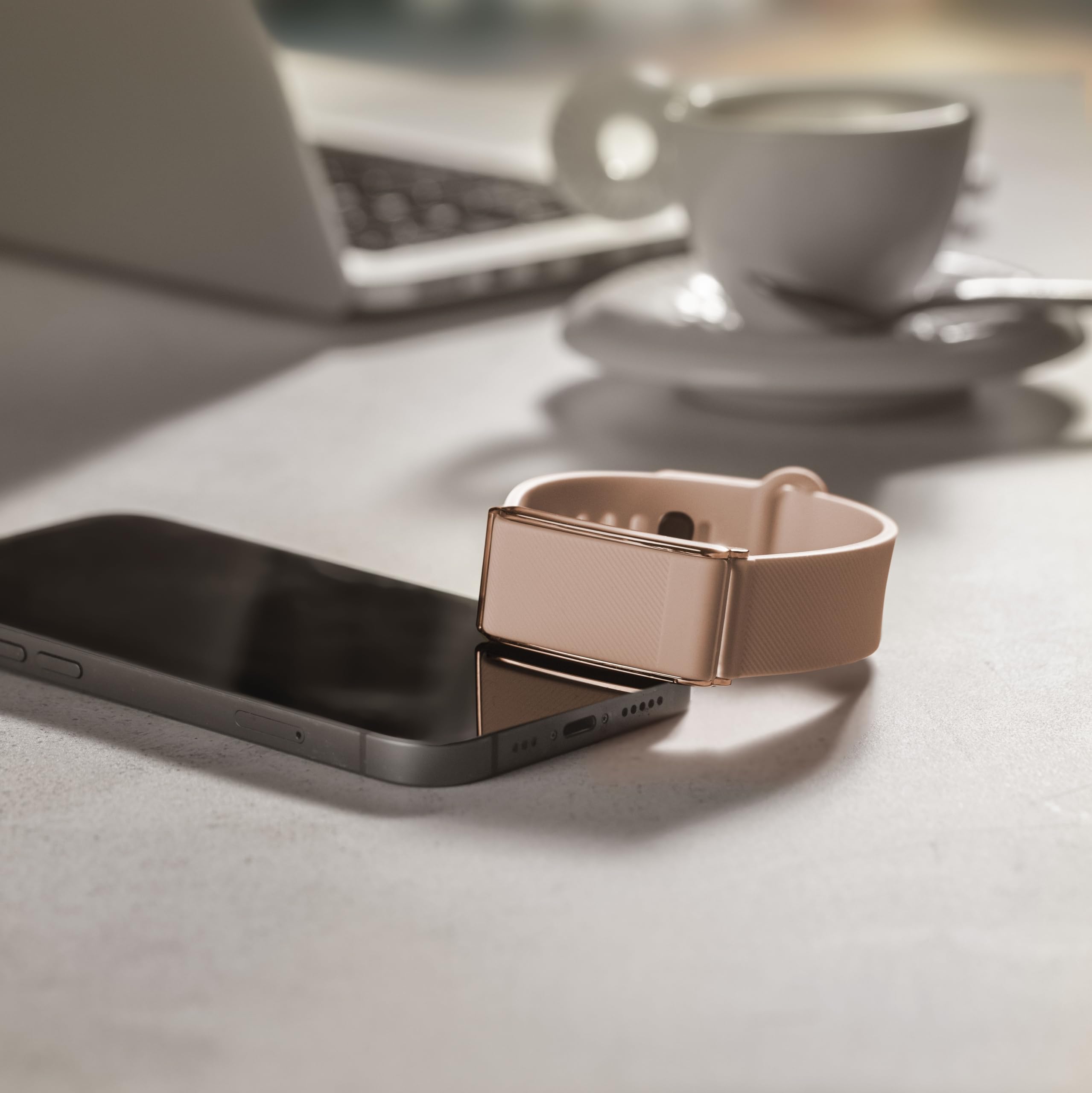 DCU TECNOLOGIC Move FitBand Smart Activity Tracker senza schermo, nero, 120 modalità sportive, monitoraggio 24/7, batteria 30 giorni, IP68 (oro rosa)
