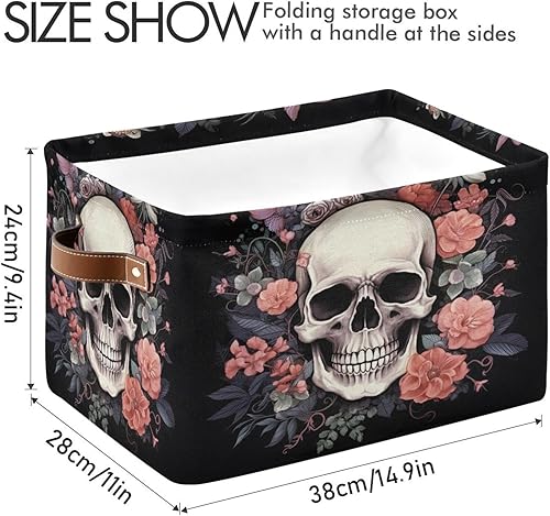 Miniatura 49 de Cesta de almacenamiento de vacas de las tierras altas con asas, cestas de almacenamiento plegables para estantes, sala de estar, decoración