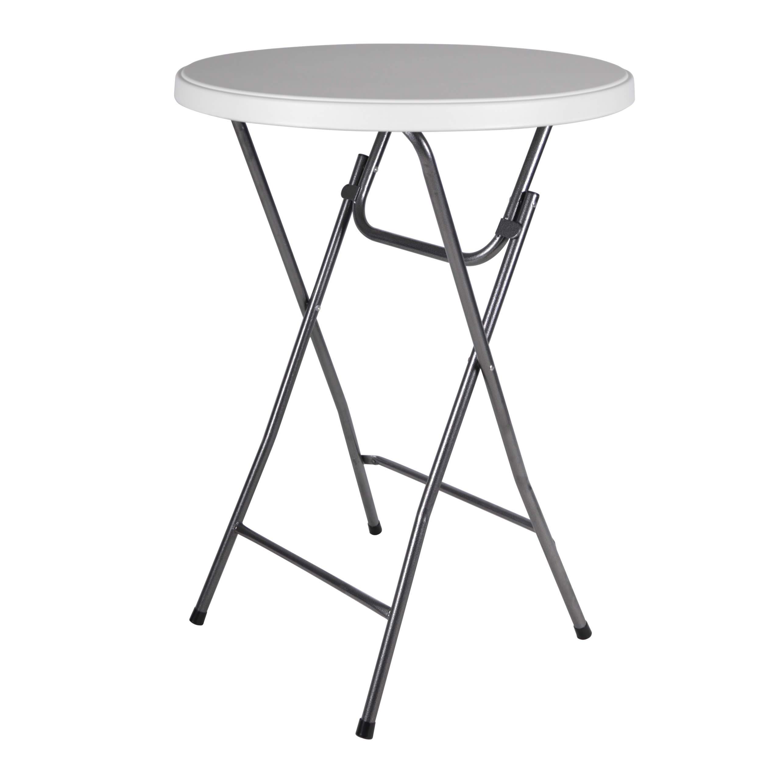 Stehtisch rund klappbar mit Husse, Höhe 110cm Durchmesser 80 cm, weiß