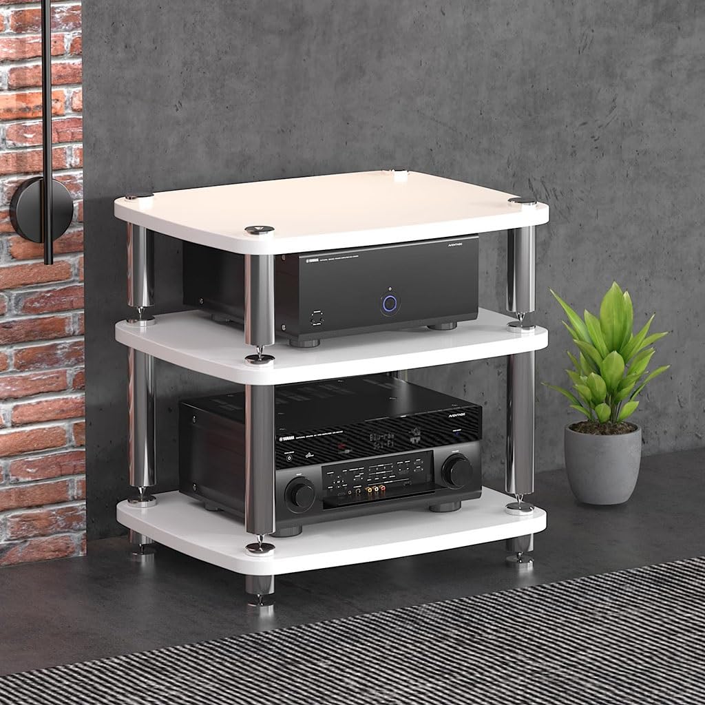 1/2/3/4-Layer Audio Kast HIFI Stand Platenspeler MDF Stand Audio Rack Met Schokabsorberende Voeten Versterker Plank Apparatuur Kabinet