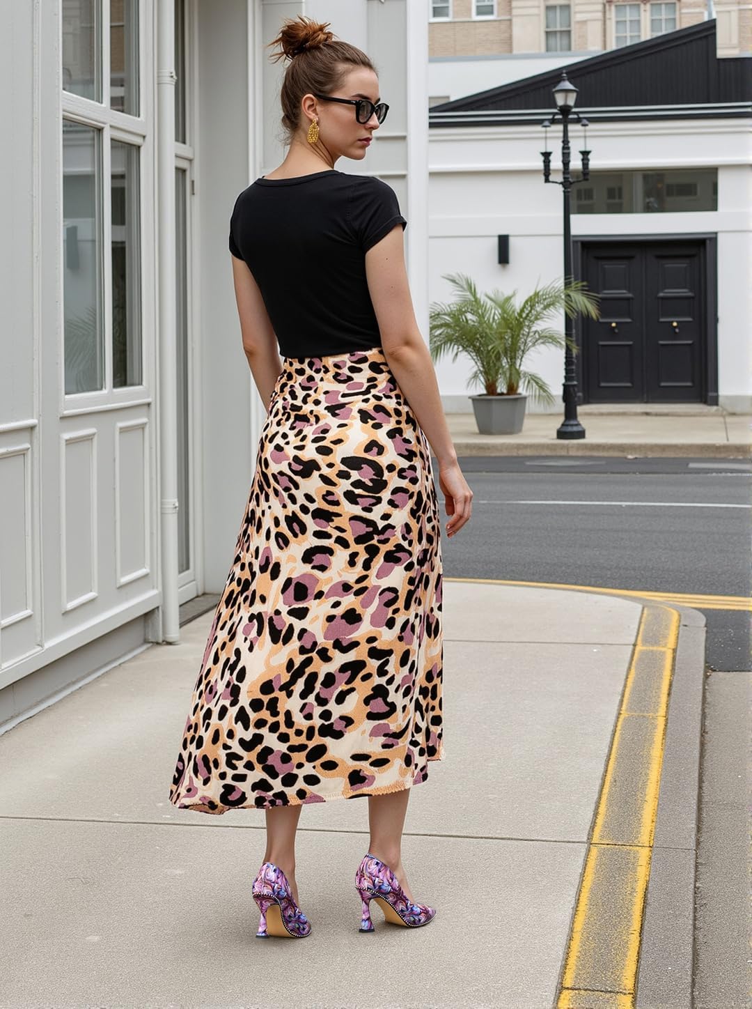 Aachcol Womens Stiletto Pumps Pointed Toe Patent Leather Kitten Heel Slip-on Beaded Party Dress Shoes