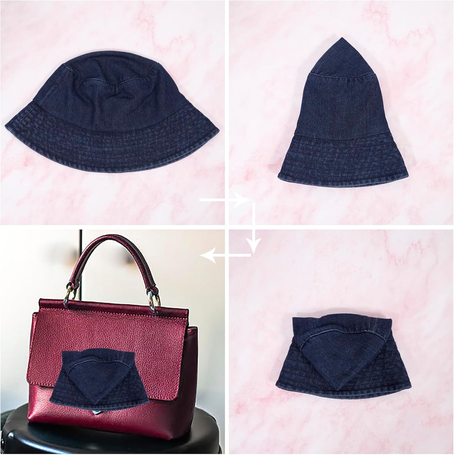 MILAKOO Unisex Demin Bucket Hat Washed Jean Fisherman Cap for Women Wide Brim Lightweight Packable - Image 3