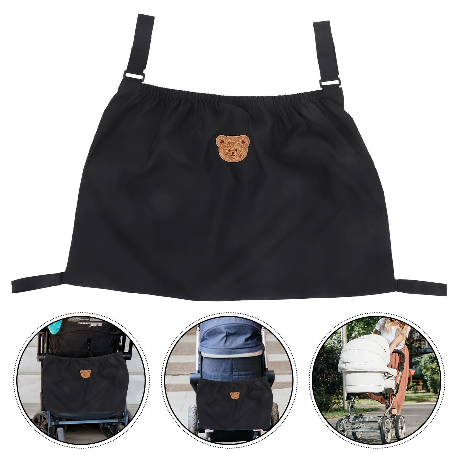 KOMBIUDA per passeggino cesti appesi sacca passeggino per pannolini organizer stoccaggio nylon Nero