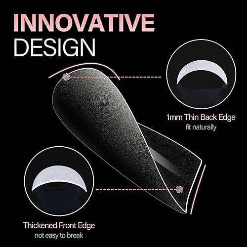 Vista 92 de AILLSA 450 puntas de uñas de gel extra cortas, puntas de uñas de gel de cobertura completa, punta de uñas postizas preliminadas a presión, 15