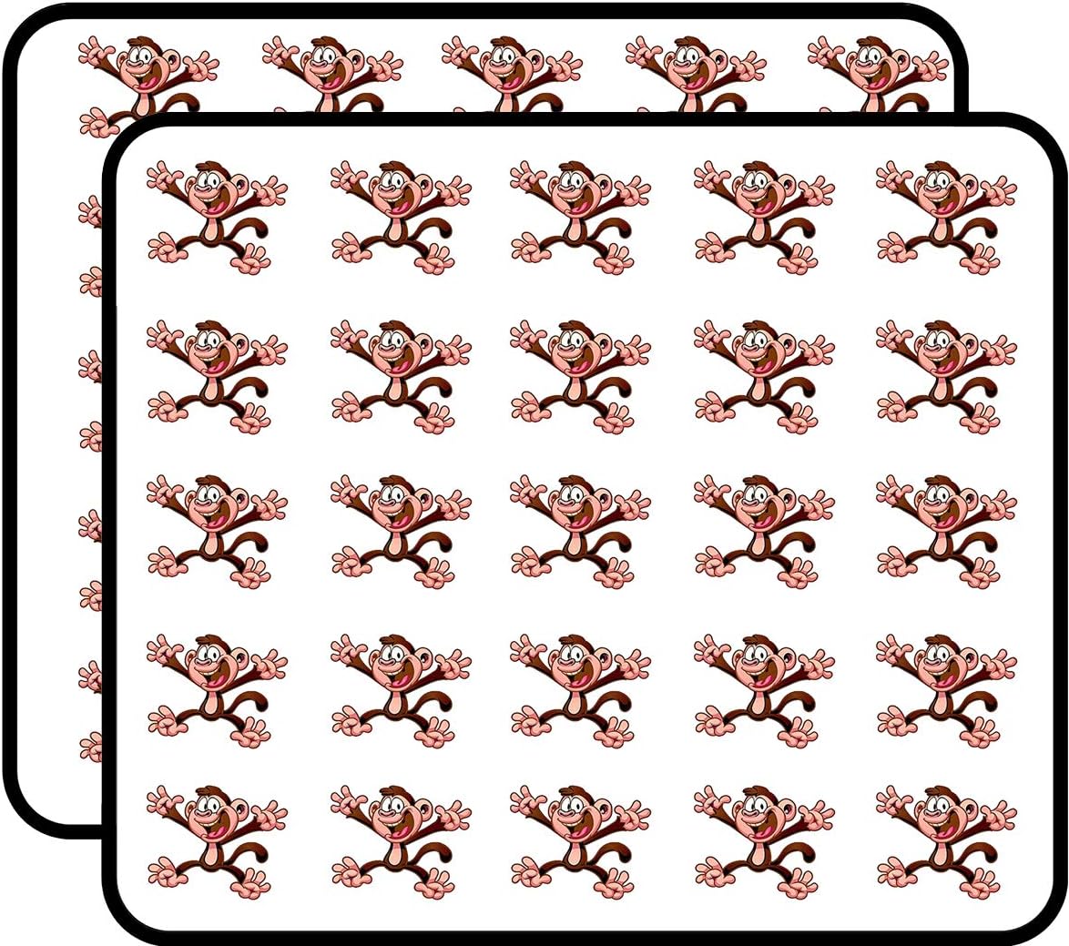 Monkey Jumping Vinyl Stickers 1" Each 50 Pack Stickers Durable and Waterproof for Laptops, Cars, Phones