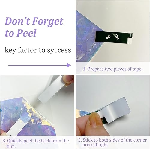 Miniatura 24 de Windimiley Película de privacidad para ventana, película de vidrieras con control de calor UV, esmerilado arco iris, película decorativa de baño