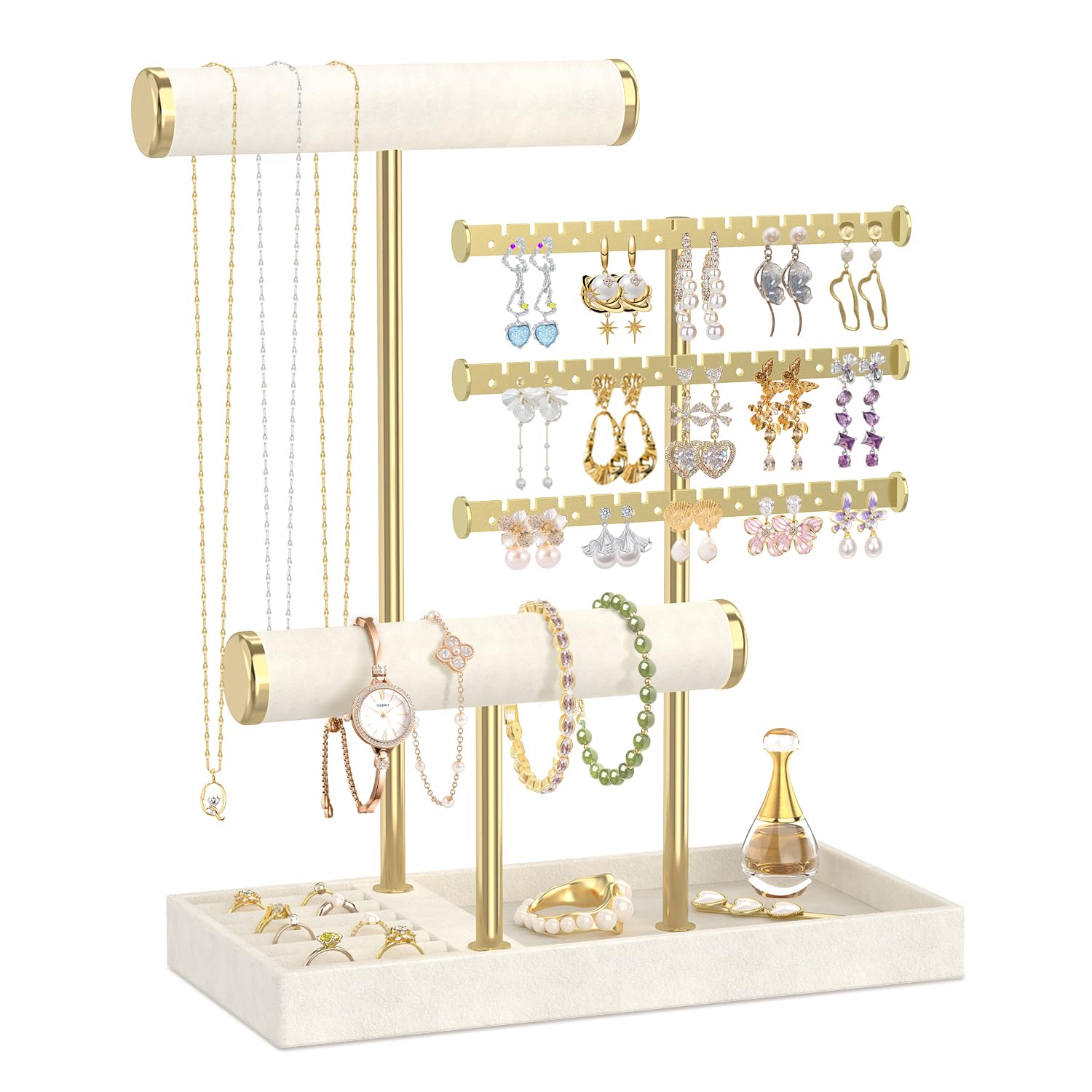 Tour de bijoux et arbre de rangement pour coiffeuse de chambre afin d'organiser vos colliers