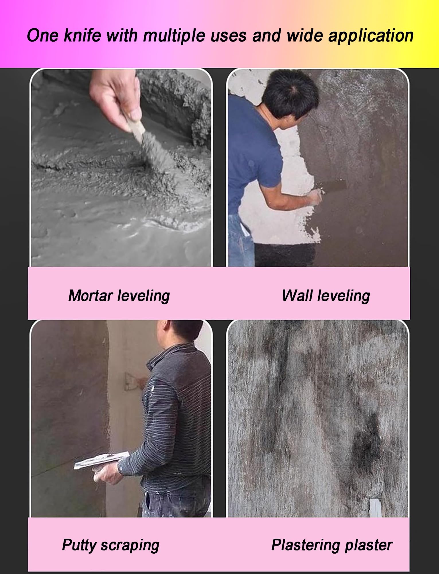 Herramienta de raspado de aleación de aluminio – Raspador de ángulo recto de 90° for nivelar mortero, masilla y yeso – Regla de nivelación de esquinas de pared(120x11.5cm/47.3x4.5")