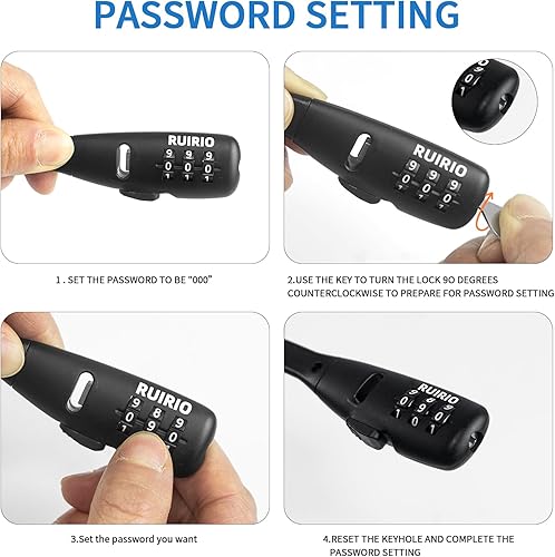 Miniatura 3 de Cerradura de cable ajustable para bicicleta infantil, nevera, scooter, portabicicletas, gabinetes, cajones, puertas, vallas, casco, cajas de