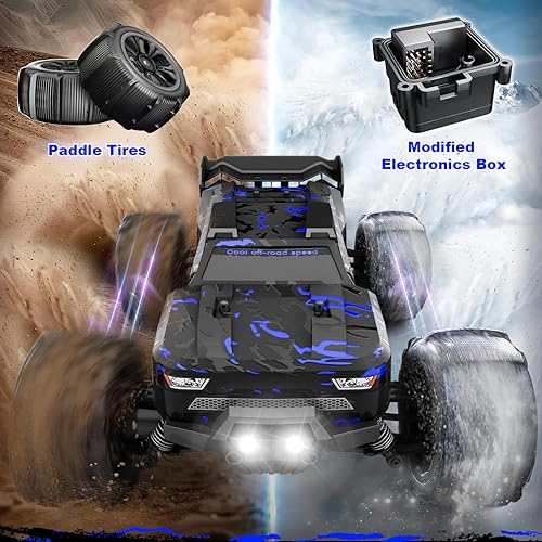 Miniatura 5 de Autos RC a escala 114 para adultos, 60 KPH de alta velocidad RC Truggy, camión de control remoto todoterreno 4X4, automóvil eléctrico impermeable