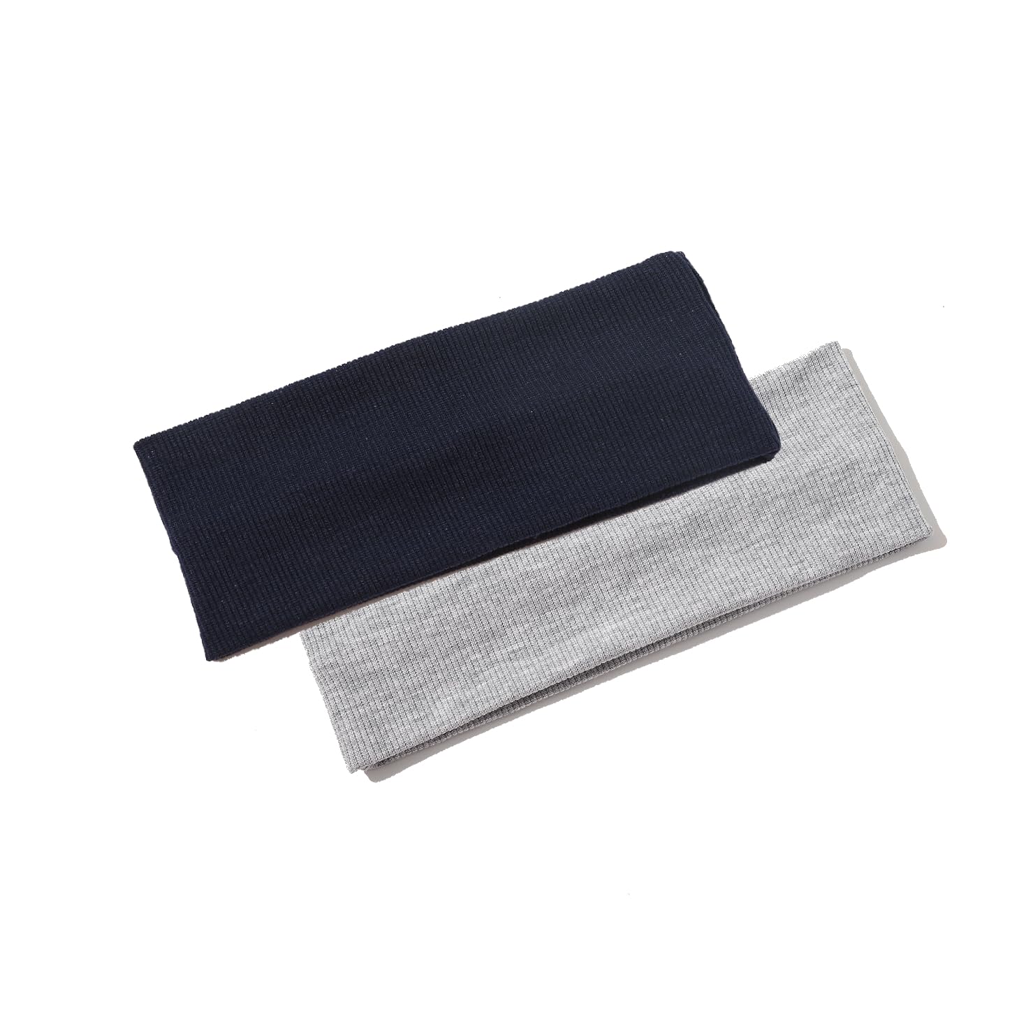 RPZL Luxury Ribbed Headband | Ultra-Soft & Stretchy | Premium Quality Accessory (Grey & Black, Set of 2, Set of 2)