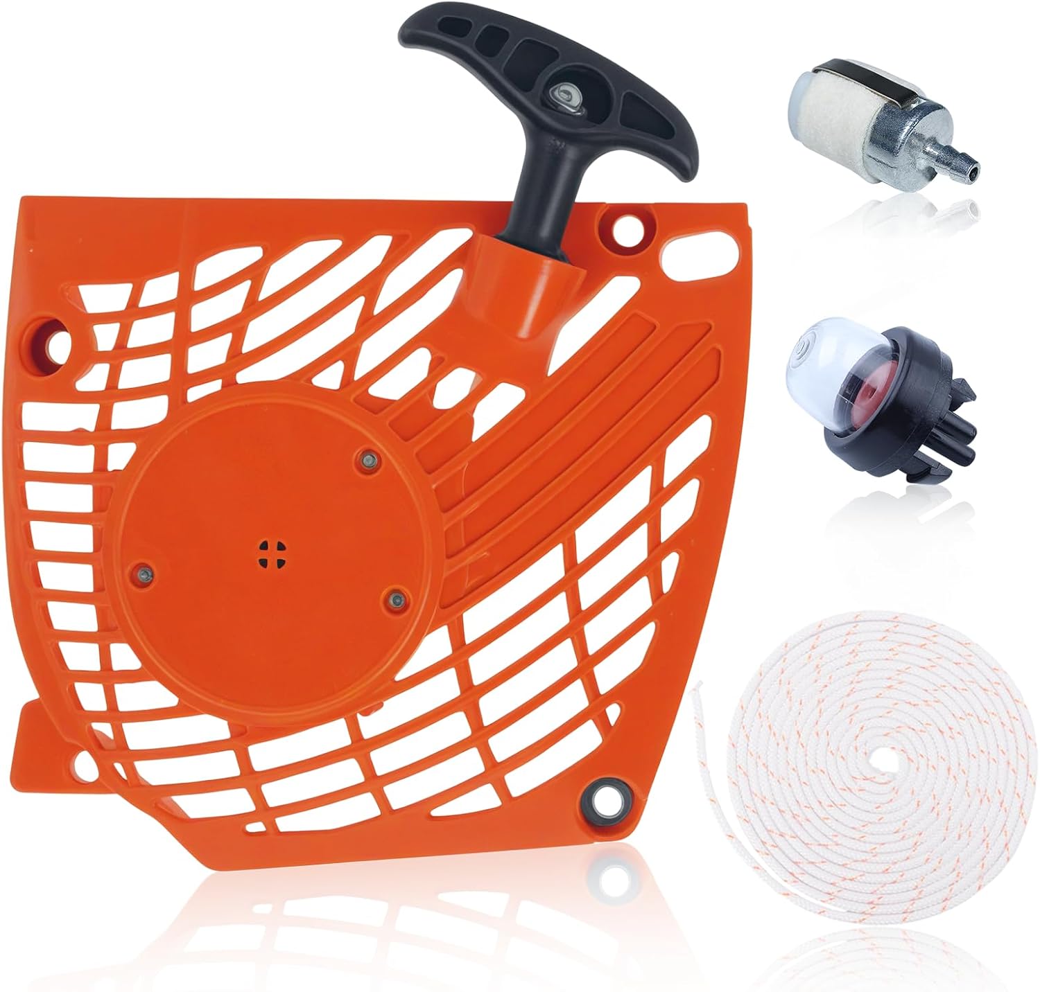 CS370 CS400 Recoil Starter Assembly for Echo CS-370F CS-400 CS-400F CS-420ES Chainsaw Parts, CS-370 Starter Assy, CS 400 Recoil Starter with 3ft Pull Cord Start Rope A051000982 A051000981