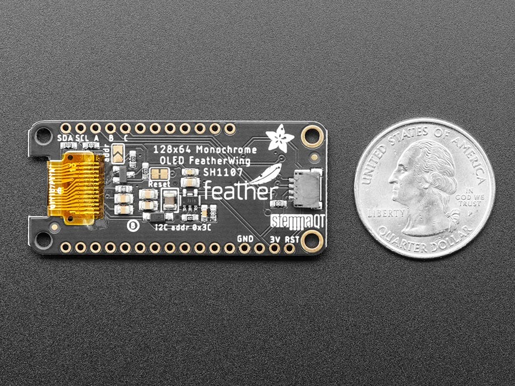 Adafruit Industries FeatherWing OLED - Componente aggiuntivo OLED 128x64 per Feather - Stemma QT Qwiic