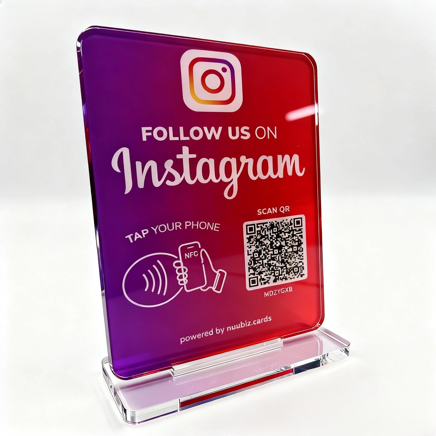 WiFi QR Code Sign for Guests – NFC WiFi Password Display Stand, Tap or Scan to Copy Password, Clear Acrylic Table Display Wi-Fi Sign for Home, Business, Cafe, Hotel & Bar