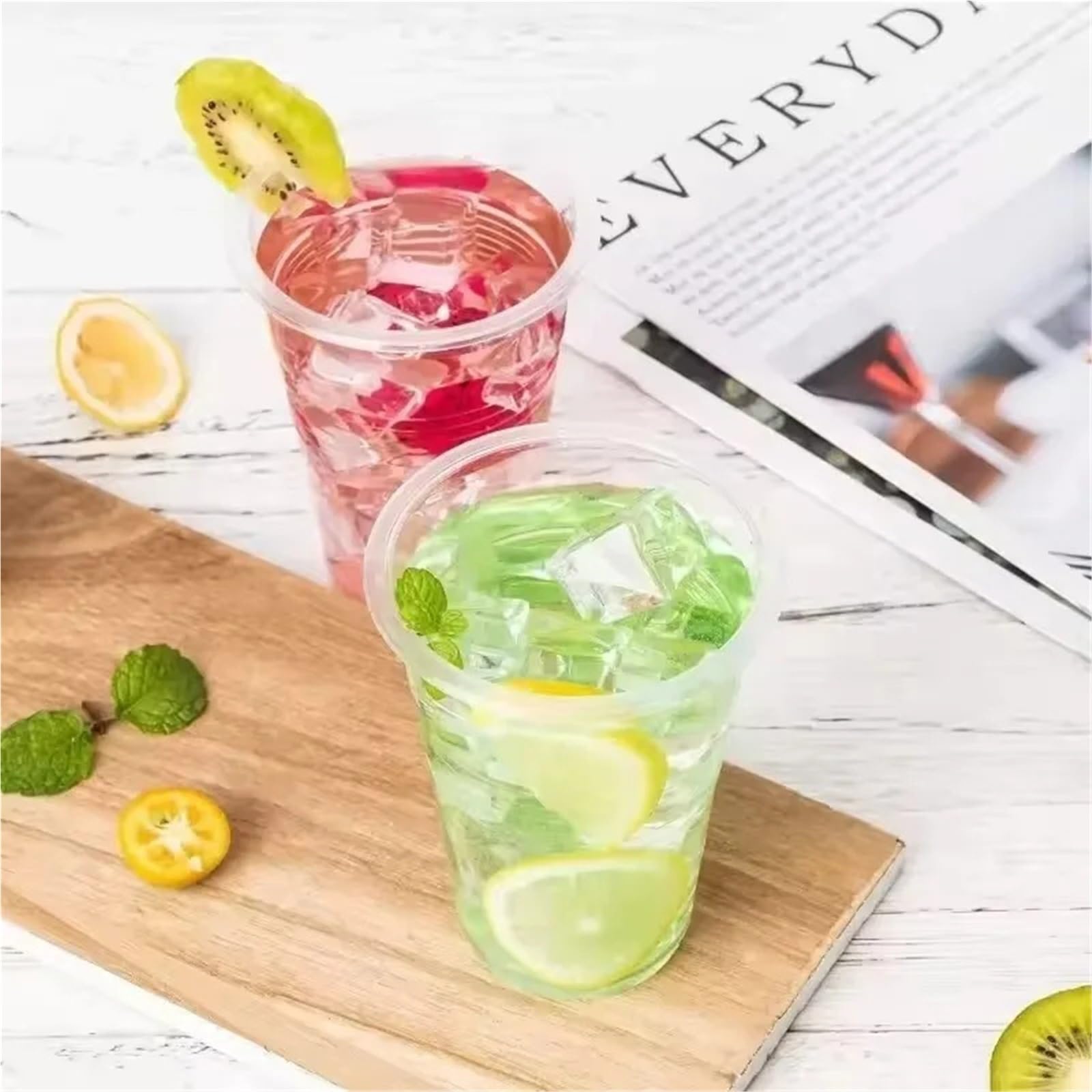 100 Stück transparente Plastikbecher für Party & mehr