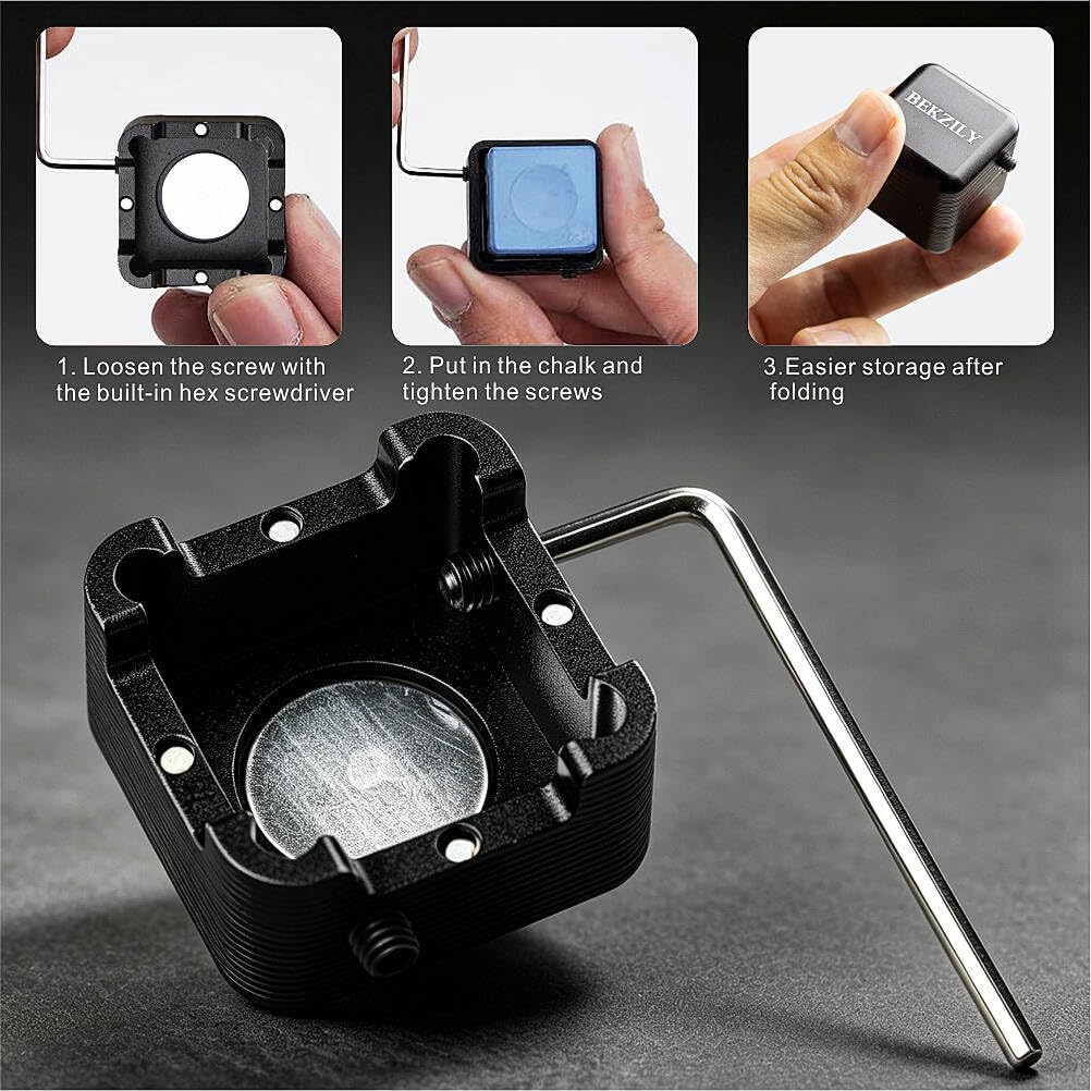 Pool Cue Chalk Holder-Portable Cue Chalk Holder for Billiard Cue Snooker Accessory