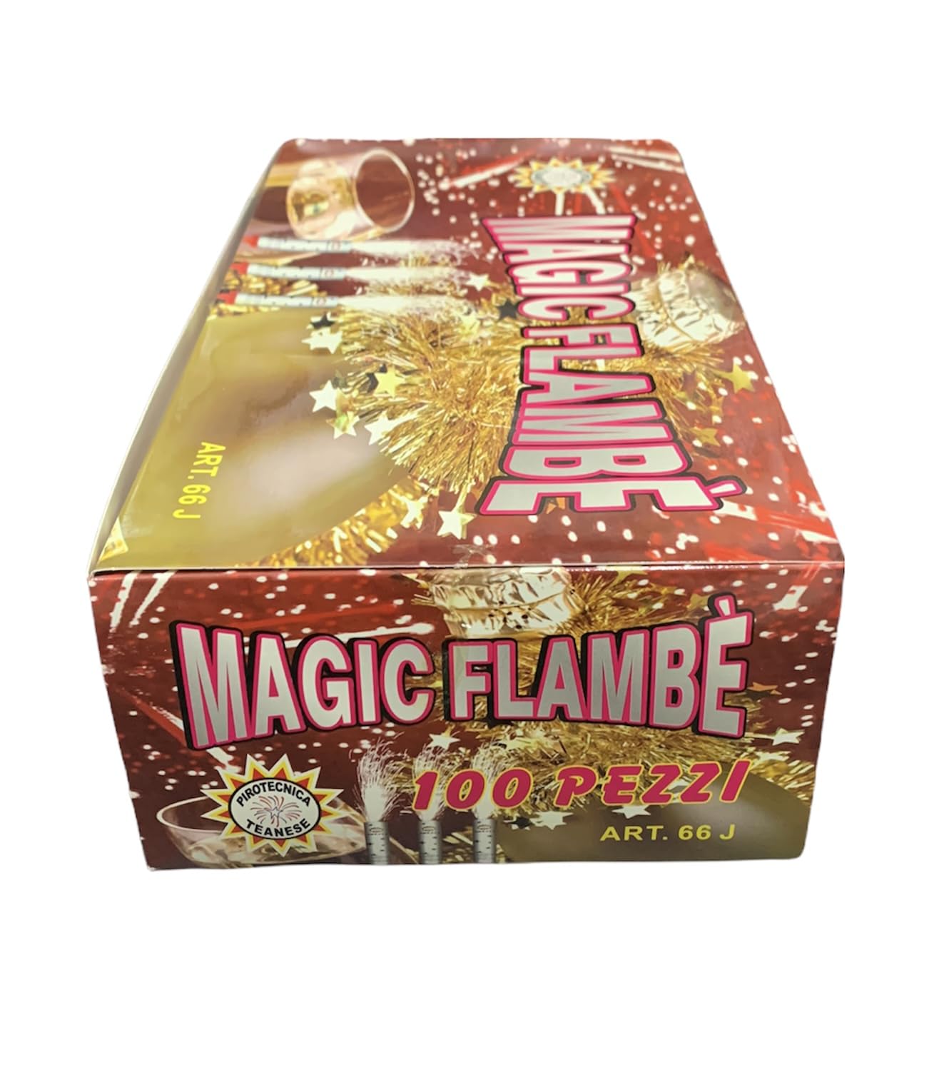 Candela Fontana Per Torta 18 Anni Con Numero Glitterato Argento - Magic Flambè, Fiaccola Scintillante Con Effetto Pioggia Di Stelle, Certificata CE, Durata 60 Secondi