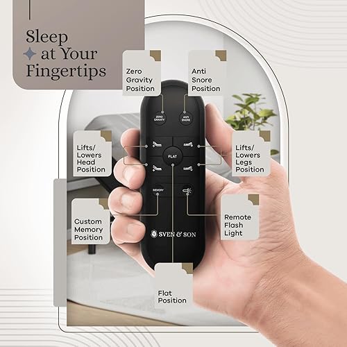 Miniatura 5 de Sven & Son Essential - Base de cama ajustable tamaño full + colchón de espuma viscoelástica de gel frío de 10 pulgadas, inalámbrica, fácil de
