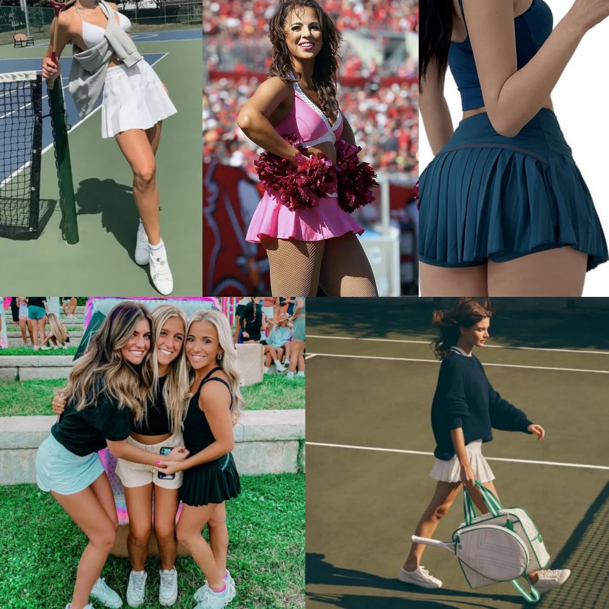 Sobrisah High Waisted Womens Athletic Pleated Mini Skirts Skorts with Pockets for Tennis Golf Workout Pickleball Cheer Casual - Image 3