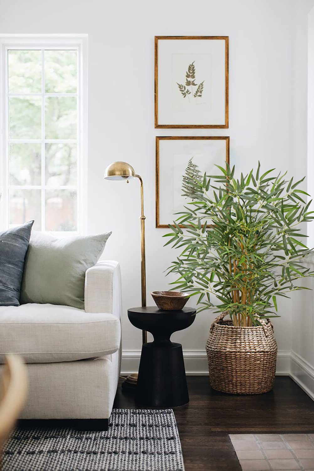 Artificial Bamboo Silk Tree 3ft Fake Greenery Plants in Pot 36 Inch for Home Office Indoor Outdoor Decor