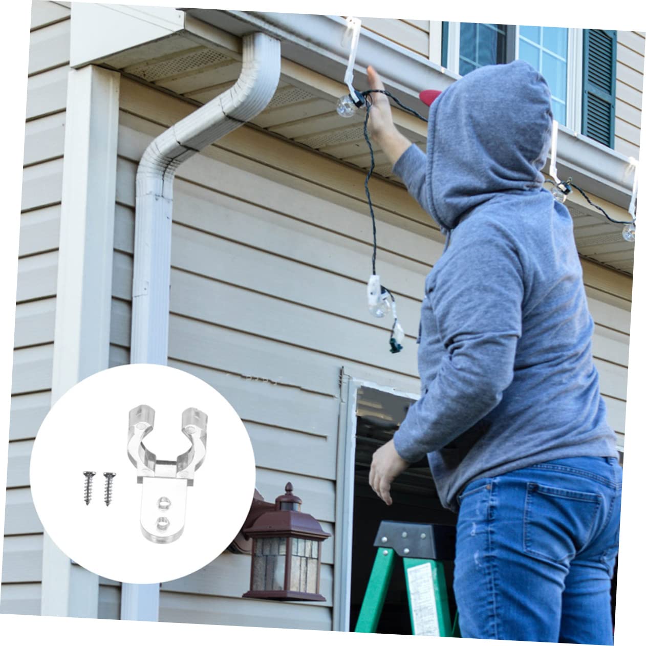 IWOWHERO Led Light Clips Pack 200pcs Light Tube Mounting Clips Plastic Fixing Clips 400 Screws for Led String Lights