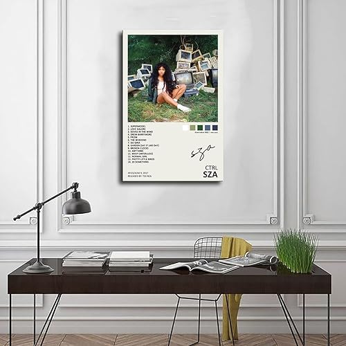 Miniatura 3 de YEZLH SZA - Póster Ctrl para álbum de música, firmado, edición limitada, póster de lienzo para decoración de dormitorio, paisaje deportivo, oficina,