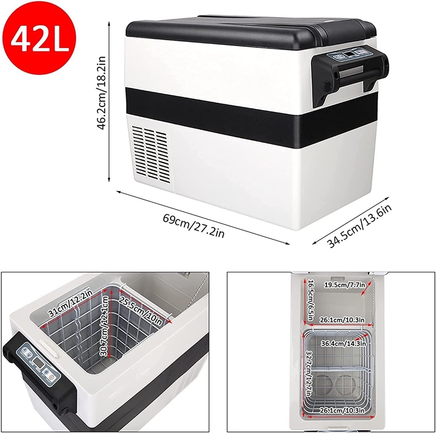 Can Portable Cooler Car Cooler for Camping/Portable Thermoelectric Cooler and Warmer Refrigerators Great for Bedroom/Car/Dorm (Size : 32L)
