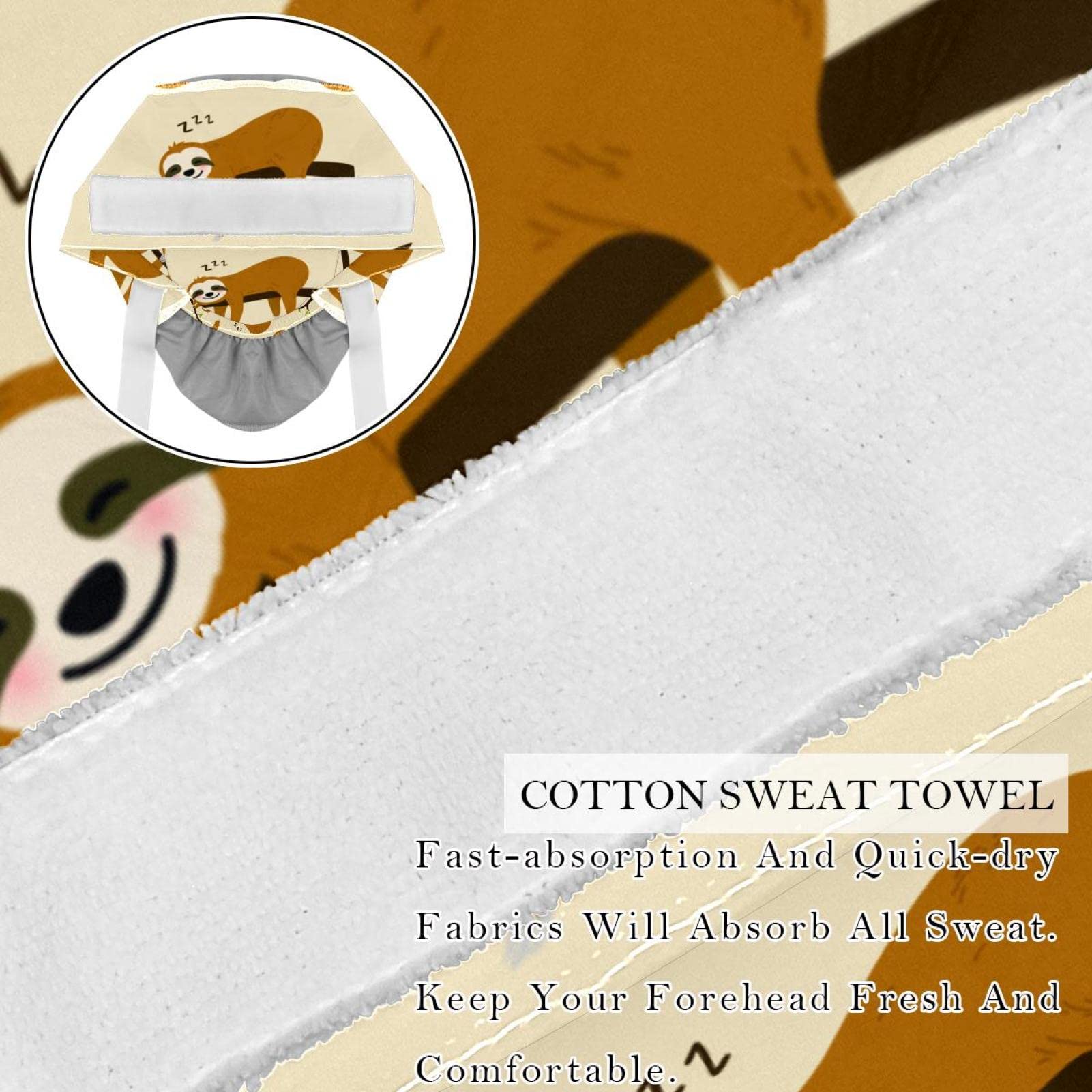 IROLSKDNFH Adjustable Working Caps with Buttons for Women Cute Cartoon Sloth Surgical Nurse Hats 2 Pack