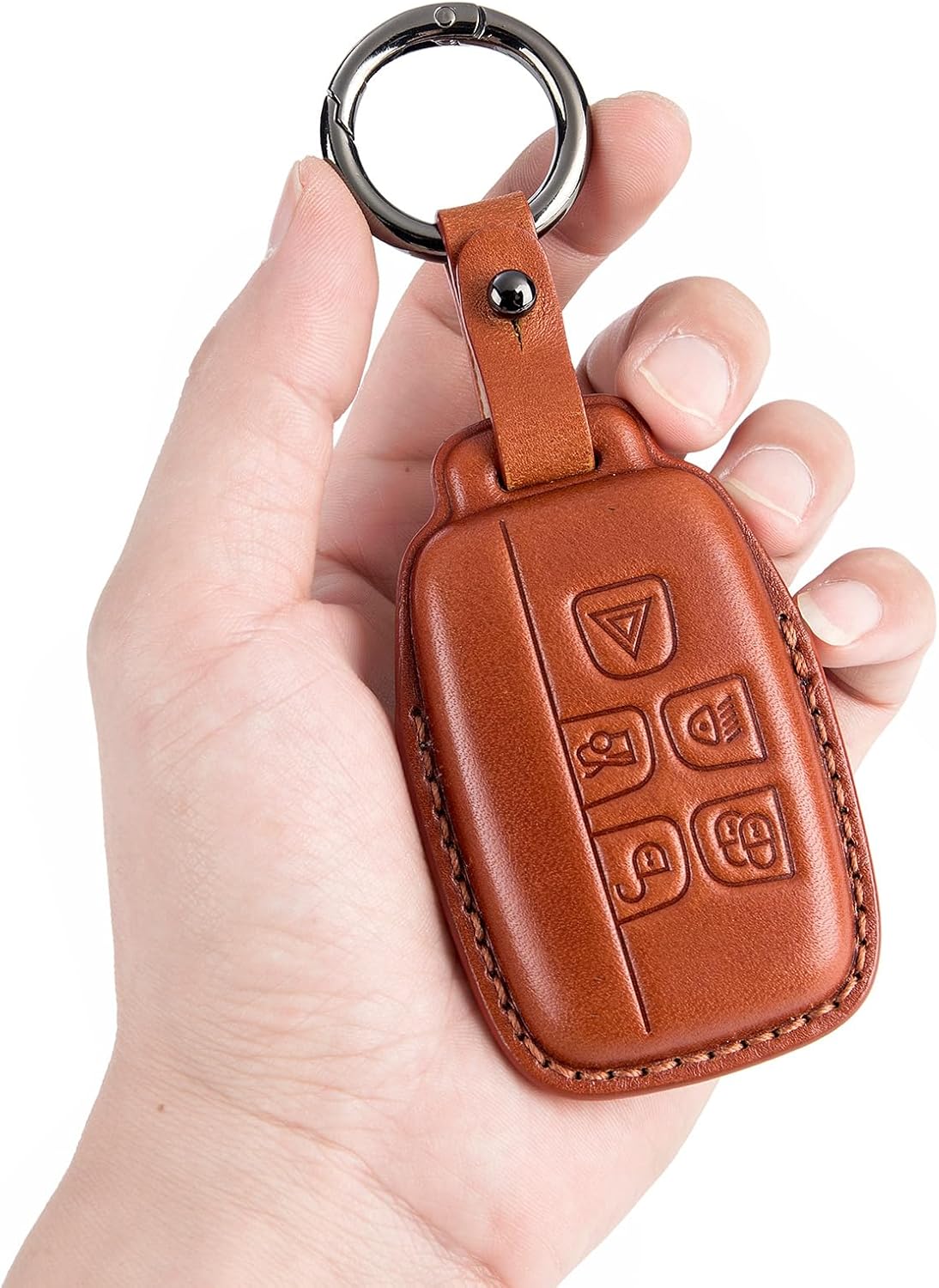 for Jaguar Key Fob Cover, Key Case Compatible with Evoque Velar Sport Discovery Freelander2 LR4 Sport Jaguar XF XJ XE F-PACE F-TYPE Smart Key Protecto