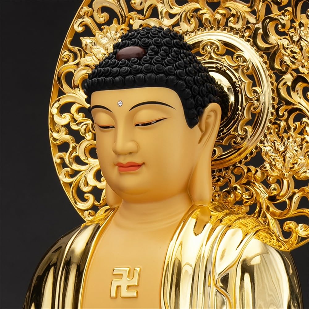 Figuras de Budas Estatua de Buda de Cobre Puro for la Entrada de la Sala de Estar del hogar, decoración Feng Shui, Adornos de adoración Zen Budas Decorativos(Pequeño)
