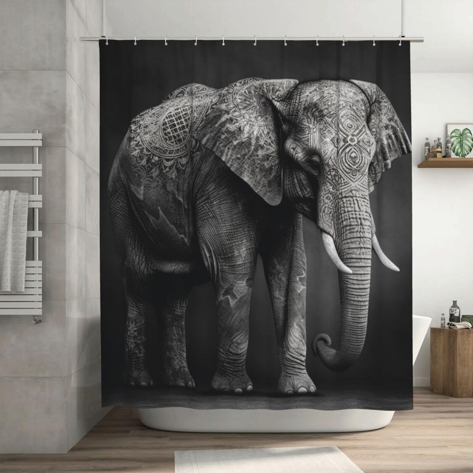 Rideau de douche éléphant de qualité supérieure en tissu épais 182,9 cm