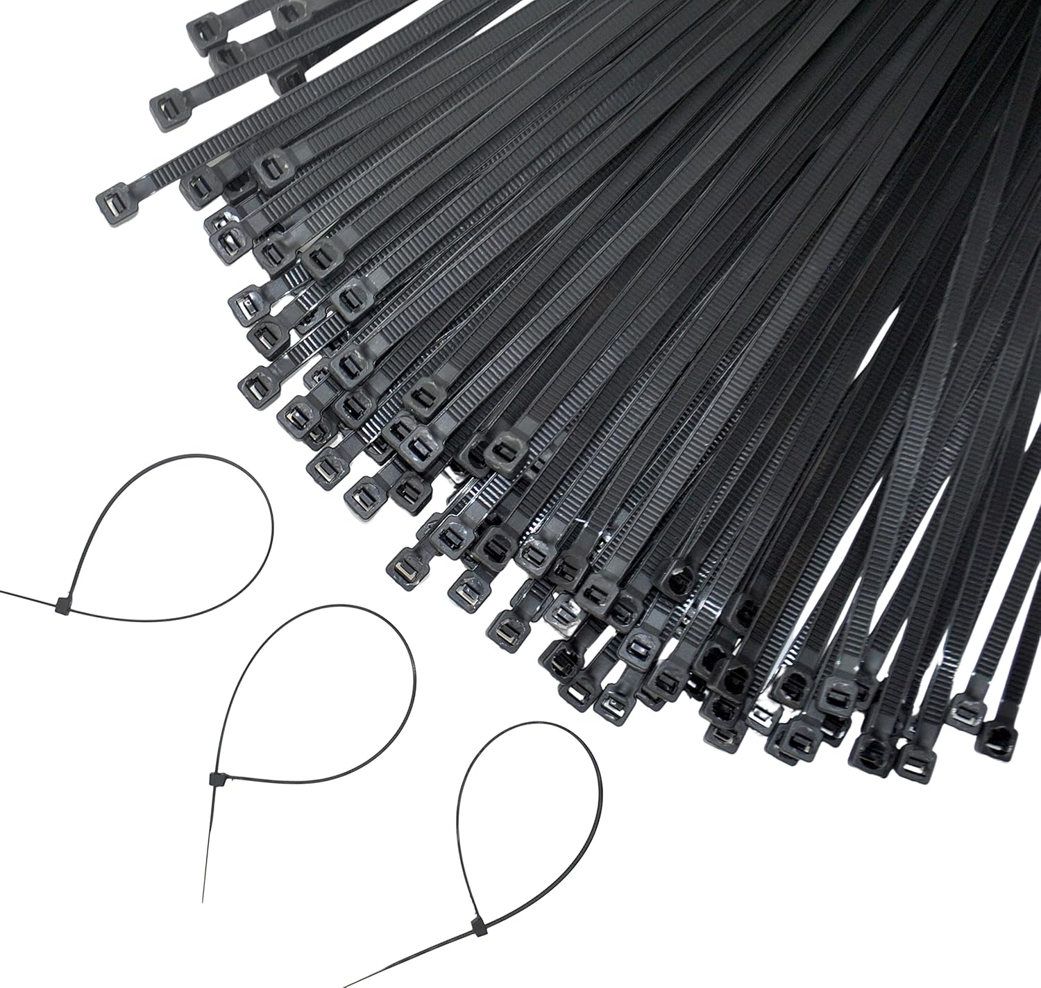 Pack of 200 Teeth Grip Nylon Self Locking Cable Ties, Black (100 mm x 2.5 mm, 4 inch,) - Heavy Duty Strong Zip Wire Fastener Organizer Tie-image-29