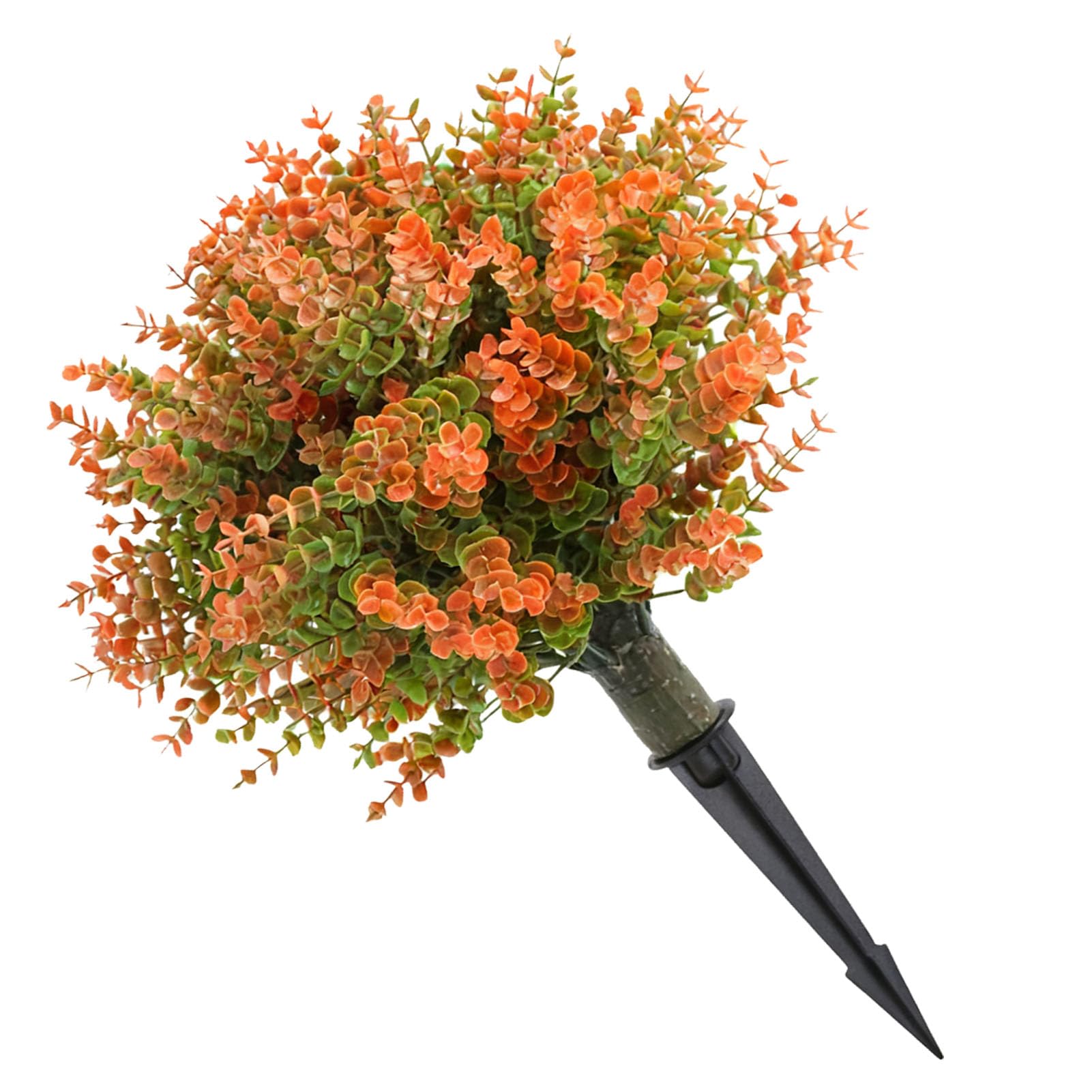 Topiary Eukaliptusowe Sztuczne Krzewy z Kolcami Żywe Pomarańczowe Liście do Dekoracji Ogrodu lub Patio 45 Cm 2 szt.