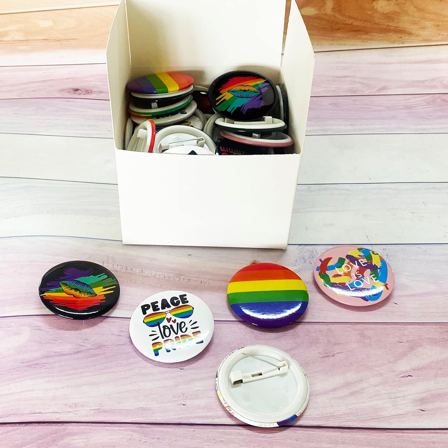 48 Pcs Pride Pins, Gay Lgbtq Stuff Merch Accessories Button Badge Rainbow Lesbian Trans Pansexual Bisexual Pin Month Party Favors Supplies Decorations - Image 7