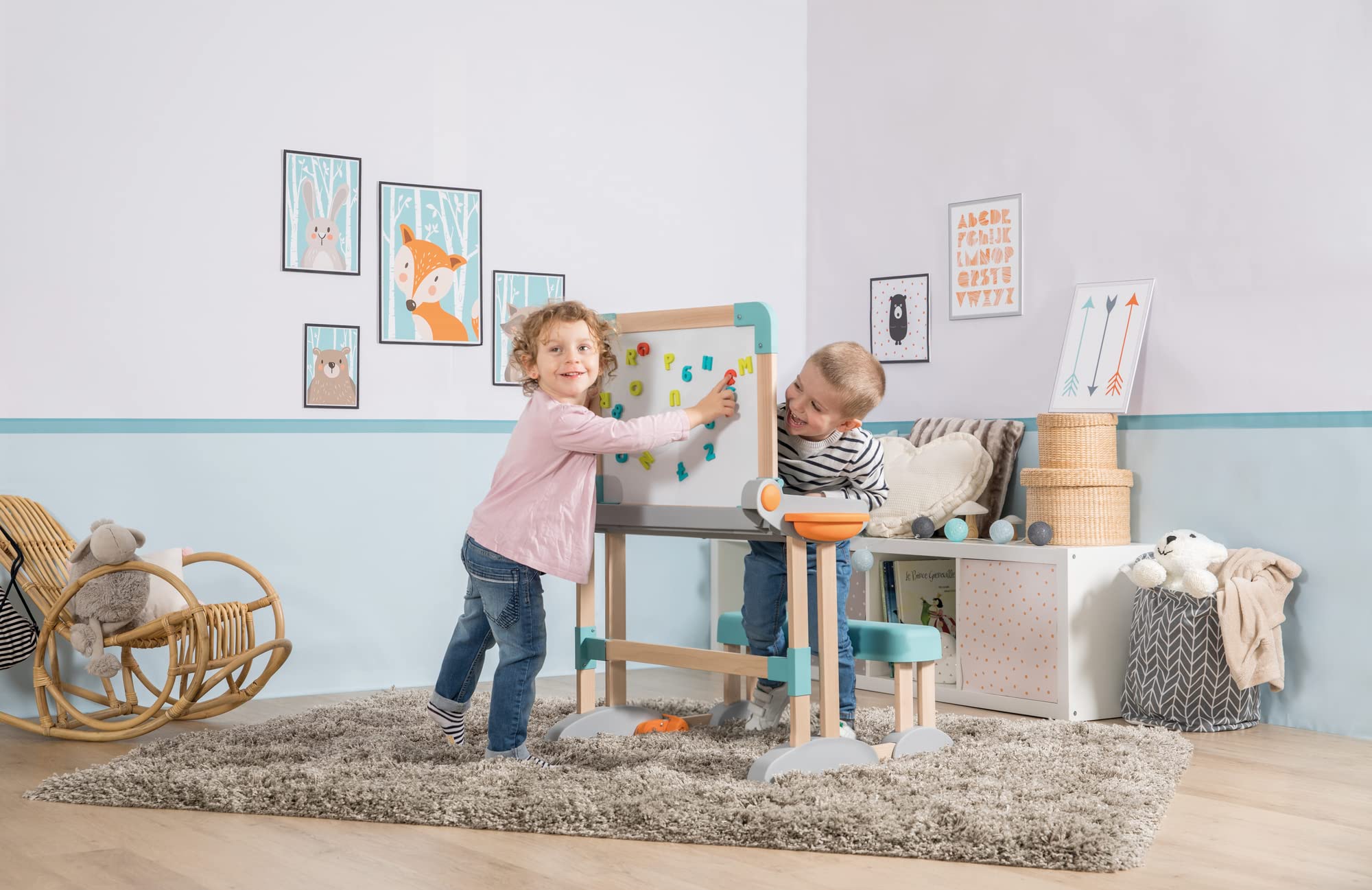 Smoby - Banco Scuola Modulo Space, 7600420301, + 3 Anni, in Legno, Pieghevole