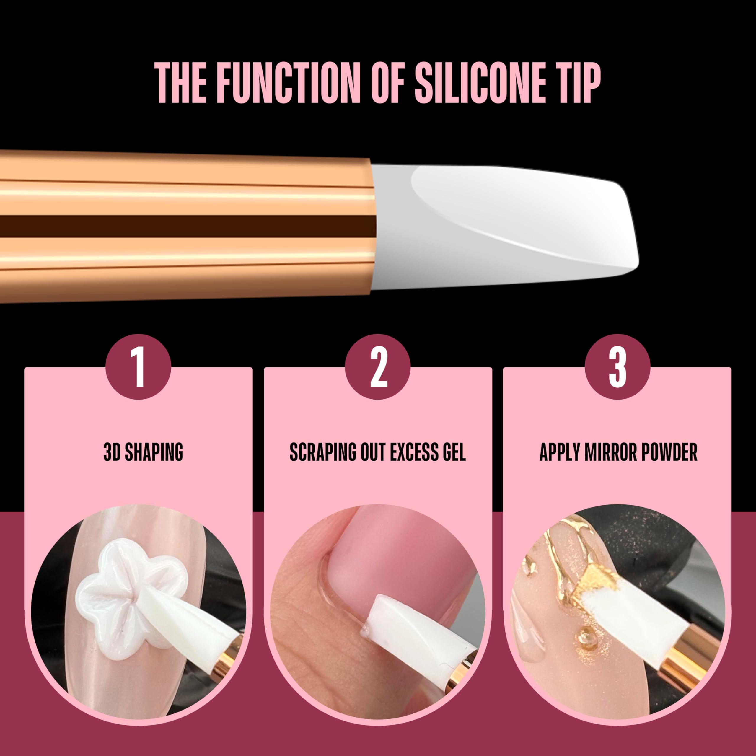 NOVO OVO 2 PCS Double End Multiple Use Nail Pen Brush Nail Kit for Poly Gel Nail Dual Forms Anti-stick PolyGel & Builder Nail Extension - Image 4