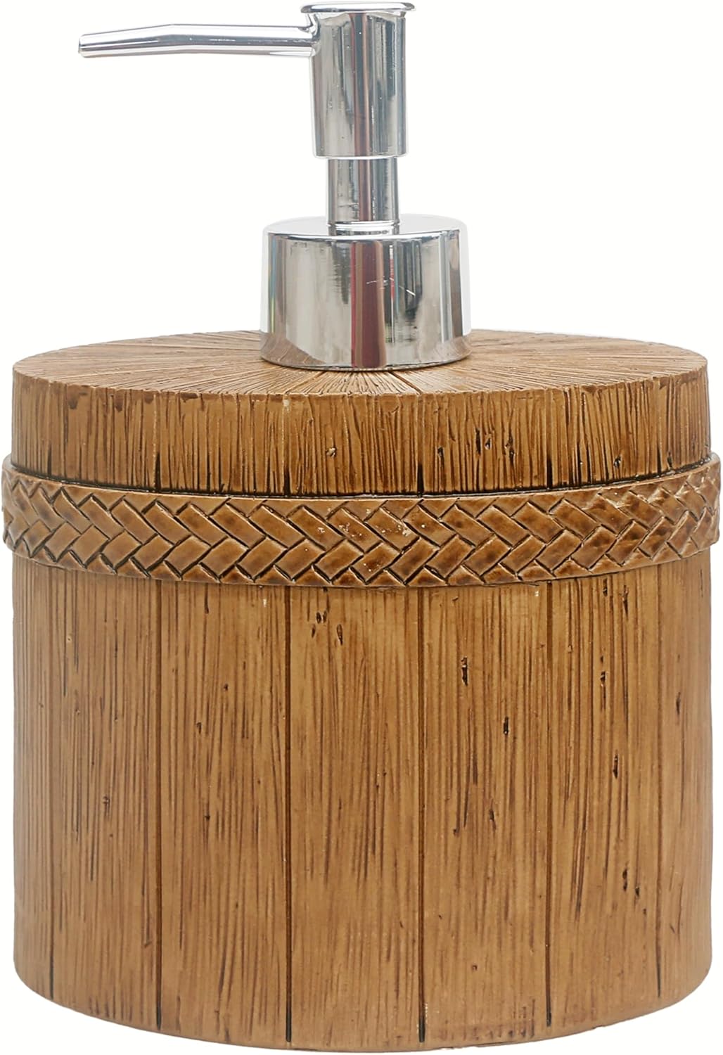 LUANT 6 Pieces Bathroom Accessories Set Including Trash Can, Cup, Toothbrush Holders, Soap Dishes, Soap Dispenser and Toilet Brush, Home Decoration, Brown