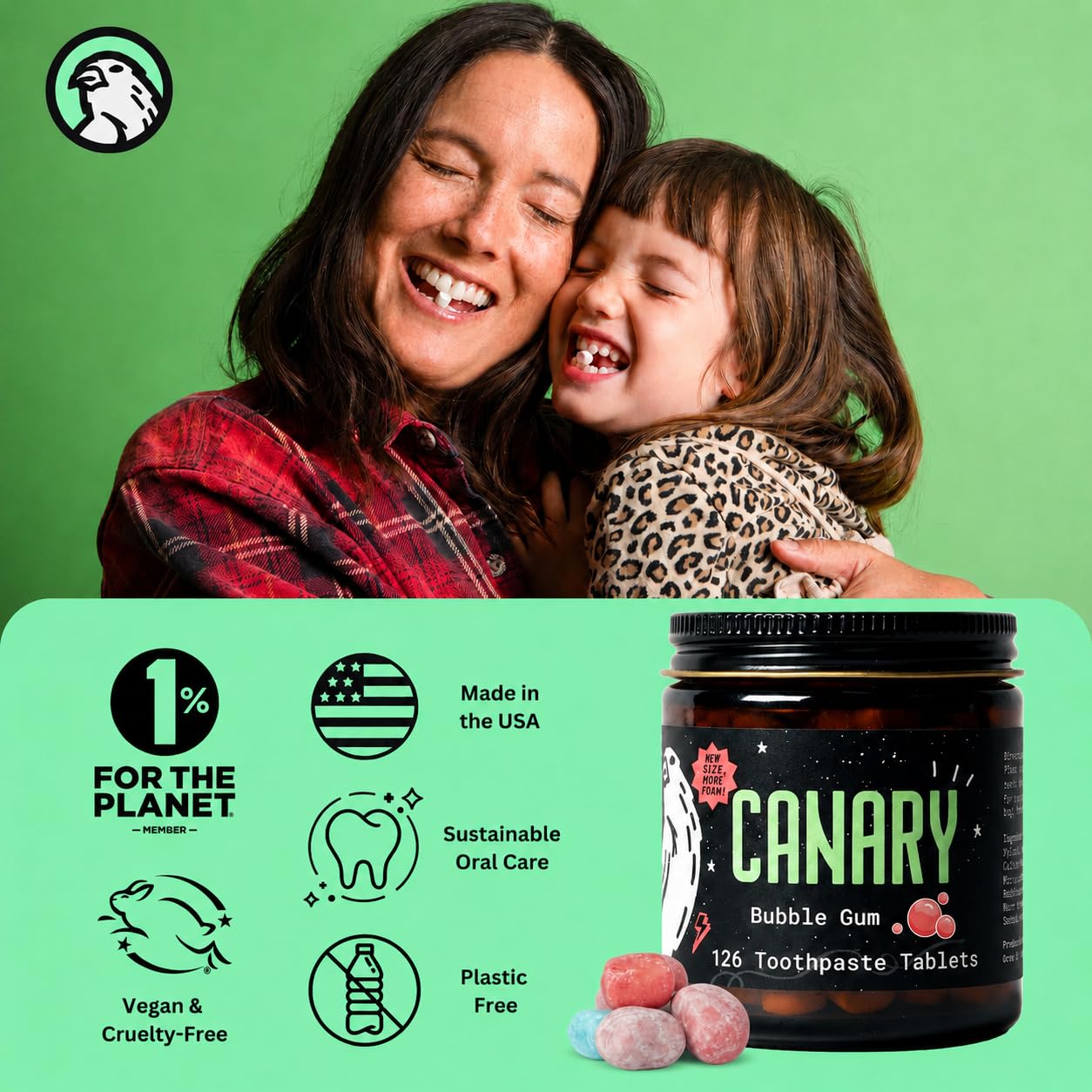 Pastiglie di dentifricio con idrossiapatite di canarino a forma di gomme da masticare: rimineralizzanti, senza fluoro, completamente naturali, con xilitolo, ideali per bambini, senza plastica, 126