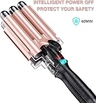 Kuwa Crimper Outil capillaire,3 Fer à roulettes,hairCrimper pour les femmes, Hair Waver avec LCD Affichage de la température, ondes naturelles à longue durée