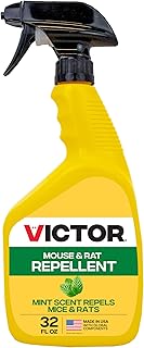 Victor M809 Mouse and Rat Repellent Natural Peppermint Non-Toxic Spray for Indoor and Outdoor Use Ready to Use – 32 fl oz