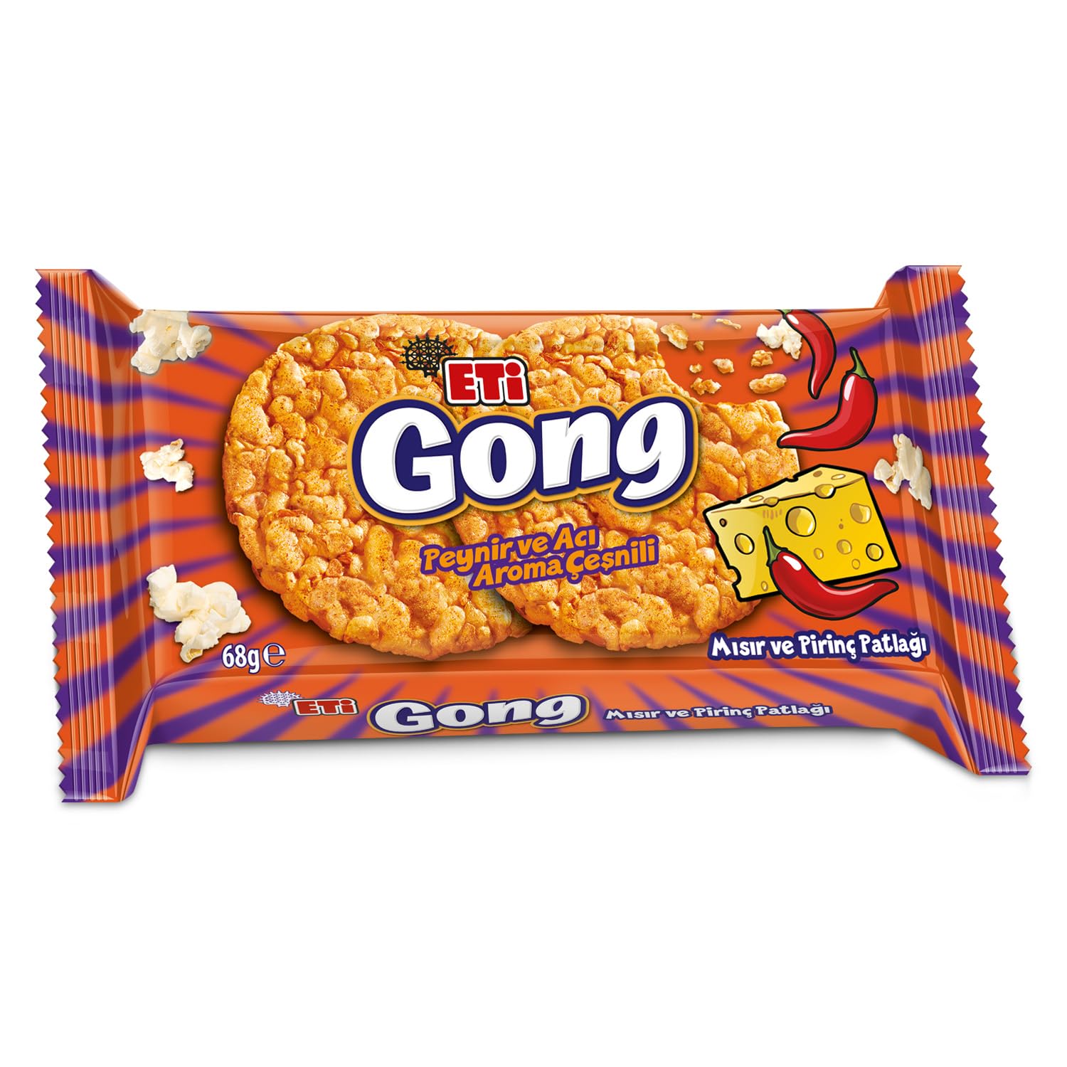 Eti Gong Peynirli Acılı Mısır ve Pirinç Patlağı 68 g