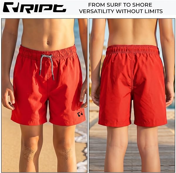 RIPT Boy's Quick Dry Uv 50 Sun Protection Peach Finish Swimming Swim Shorts Trunks (Pack of 1) - 2