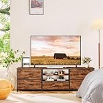 TV Stand with Drawers, 3 Tiers Console Table, Television Stand for TV up to 65 inch, Entertainment Center with Storage&Open Shelves, TV Entertainment Stand Cabinet for Living Room (Brown)