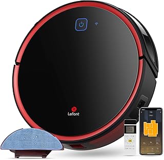 Lefant Saugroboter mit Wischfunktion, 2200Pa WLAN Staubsauger Roboter, Kompatibel mit Alexa und APP, Roboterstaubsauger fü...