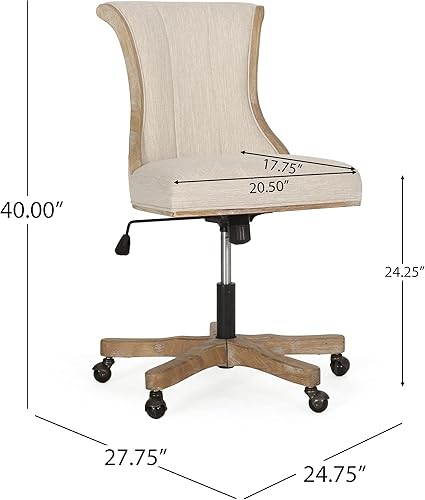 Miniatura 3 de Christopher Knight Home Coulee - Silla de oficina, beige y natural