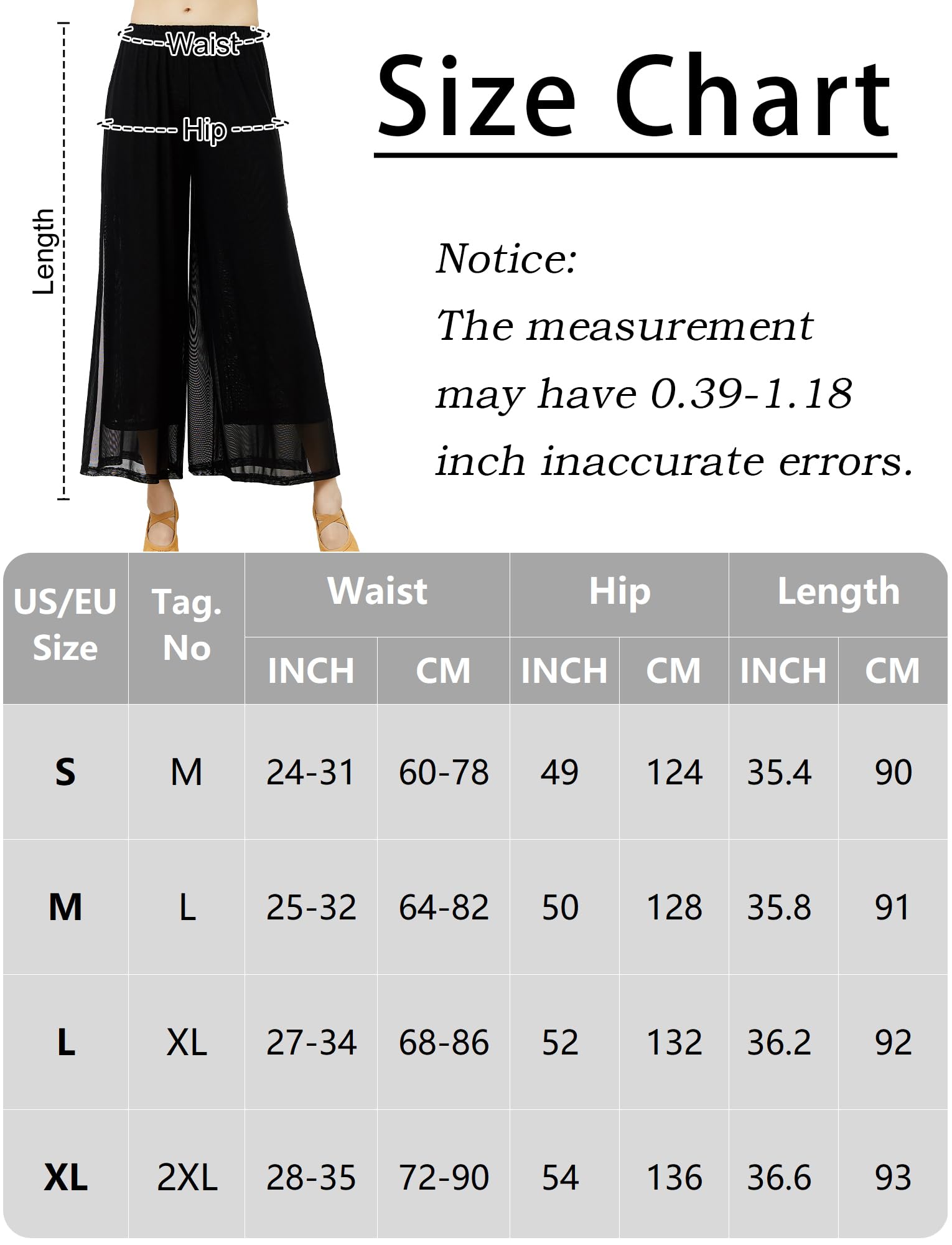 SEAUR Pantaloni da danza da donna, in chiffon, a gamba larga, per danza orientale, latina, pilates, yoga, palazzo, pantaloni estivi, per il tempo libero, S-XL