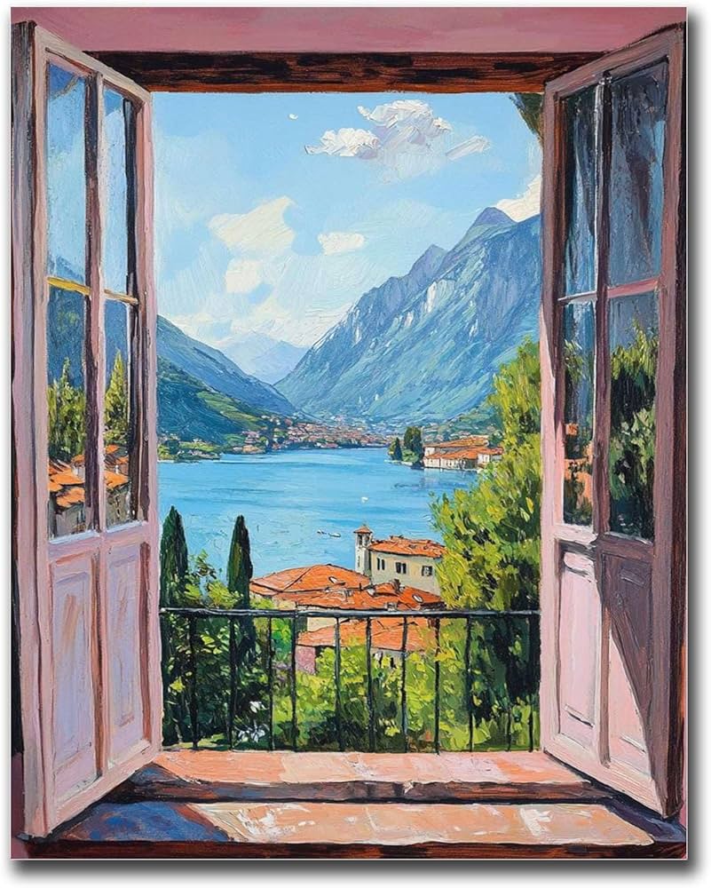 Amazon.com: Canvas Painting Poster and Print Pictures Open Window