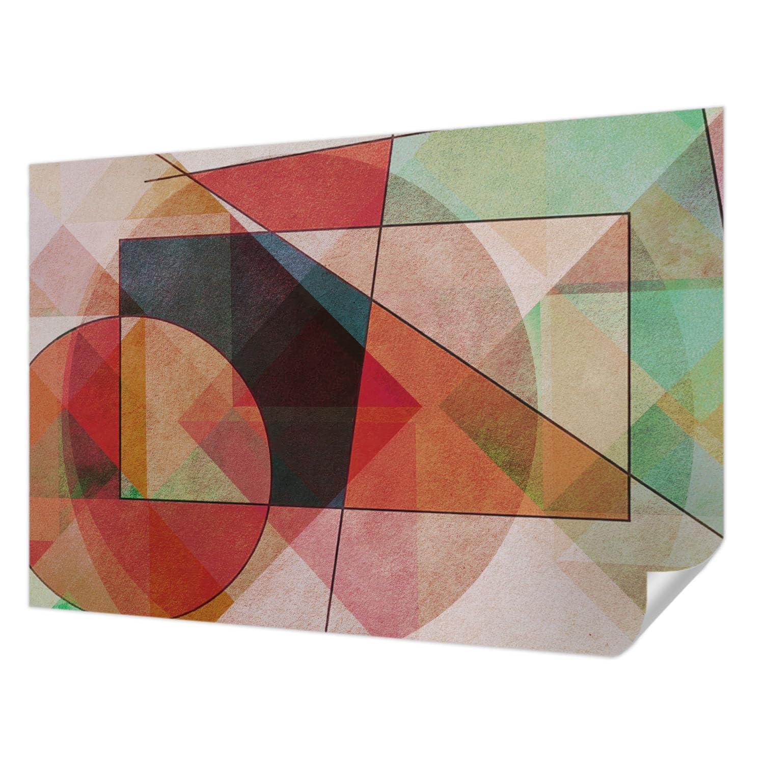 Papier peint auto-adhésif 152x104 cm abstraction géométrique pour salon